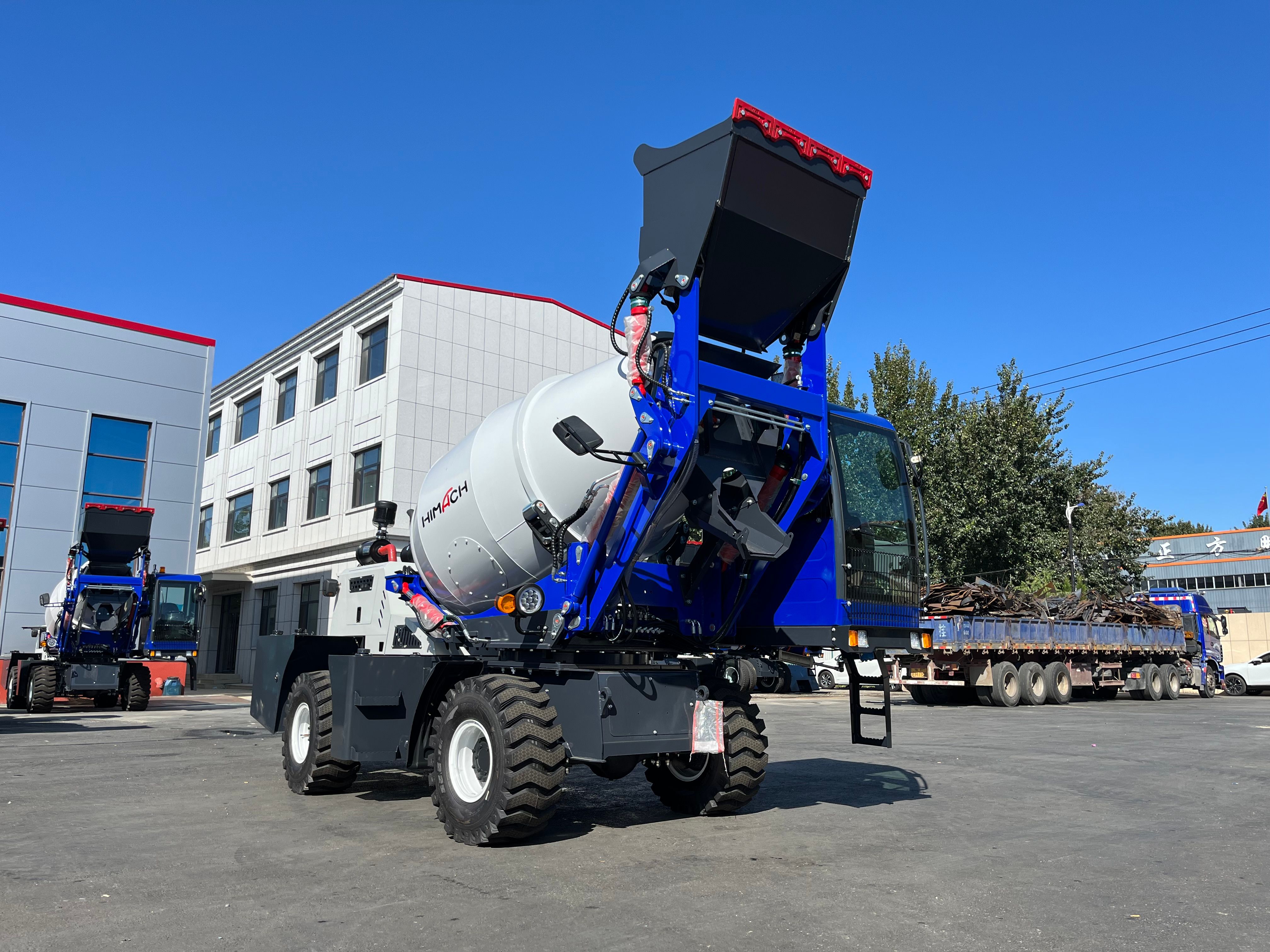 Self loading mixer truck